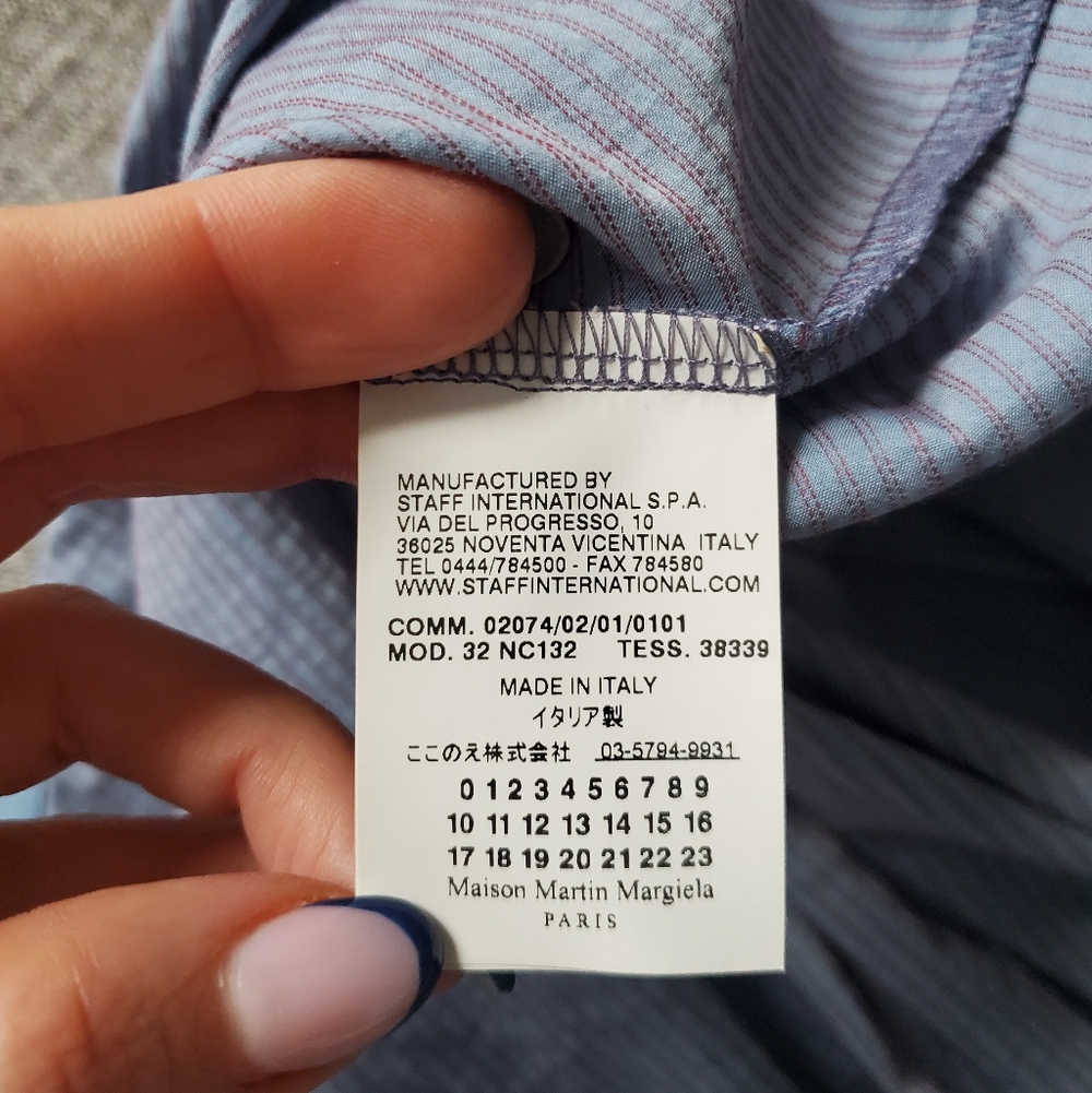 MM6 Maison Martin Margiela | Blue Striped Cotton Sleeveless Top Tunic Size 44 - Picture 6 of 10